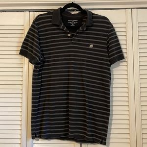 Banana Republic Polo. Size Medium. Black/Gray stripe